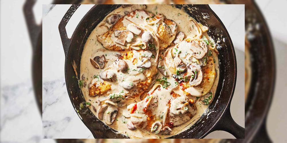 اسکالوپ مرغ و قارچ از غذاهای خوشمزه و معروف ایتالیایی